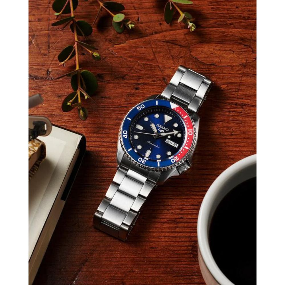 SEIKO GMT DAY DATE PEPSI SWISS MOVEMENT LIKE AUTO OPEN BACK 1162