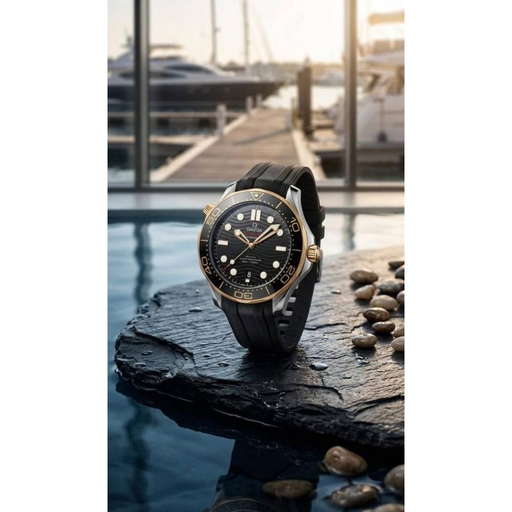 Omegg_a Seamaster Diver 300M Automatic Black Gold Black