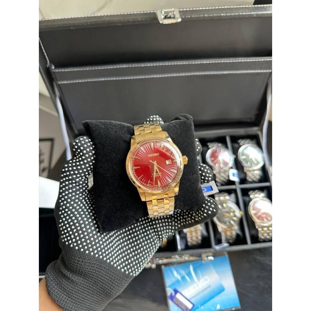 SEIK_O PRESAGE AUTOMATIC GOLD RED 234