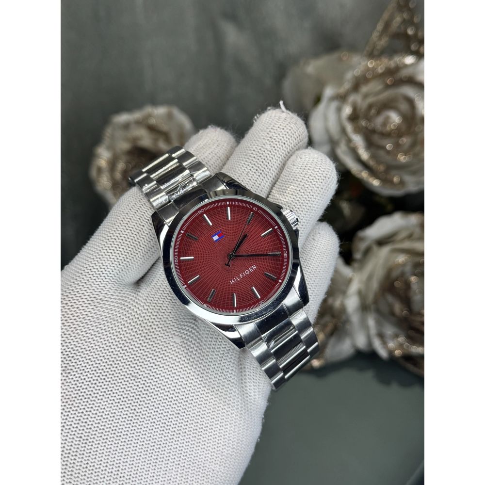 Tommy Hilfige r Bruce Silver Red Premium Quartz Watch