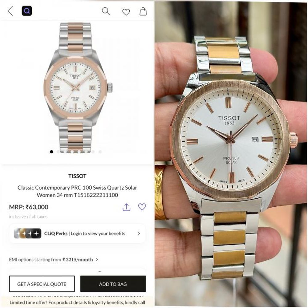 Tisot PRC 100 Solar Two Tone White Dial