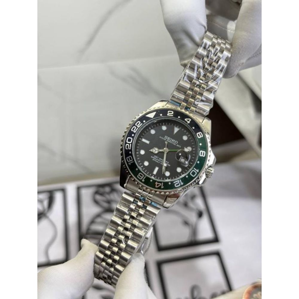 SEIKO GMT MASTER 2 SWISS MOVEMENT LIKE AUTO BUTTERFLY LOCK 1018