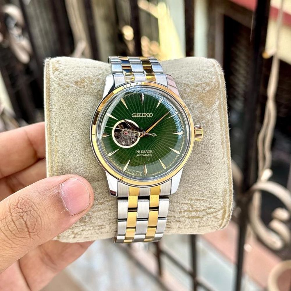 Seiko Presage Cocktail Grasshopper Automatic Two Tone Green