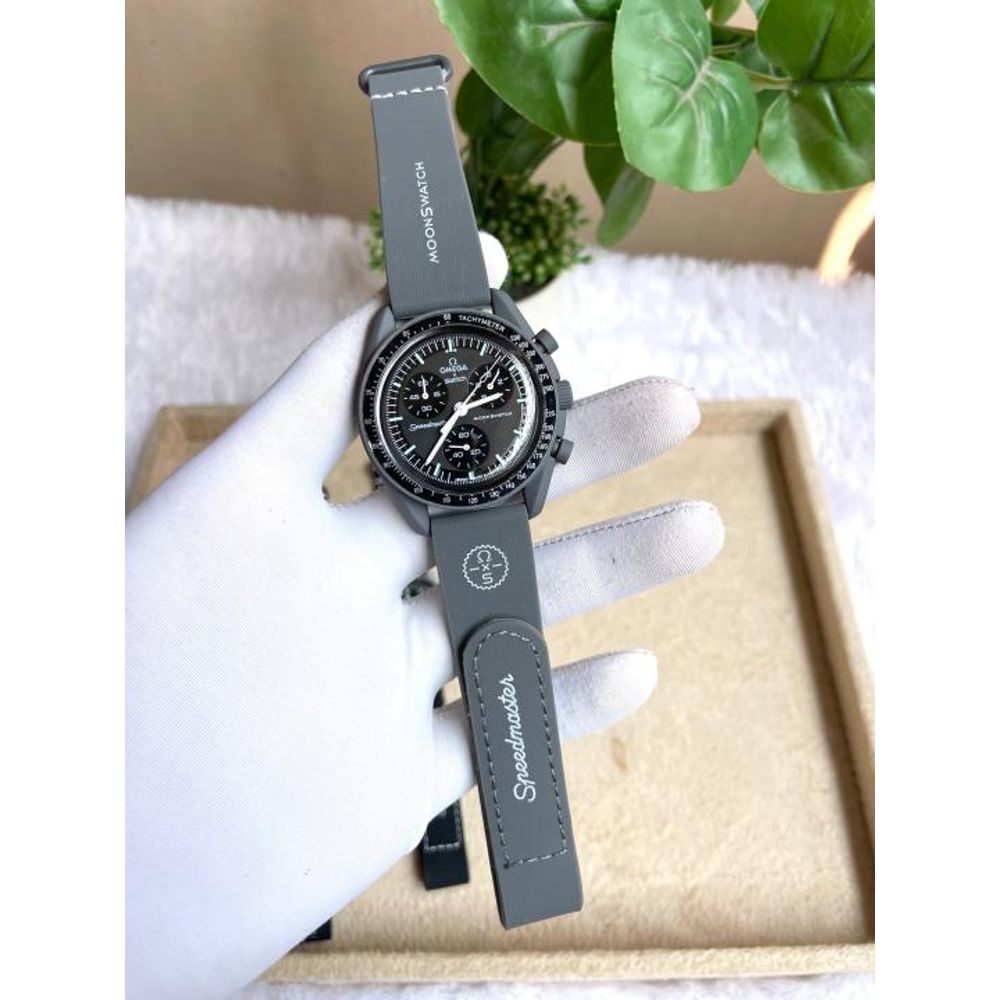 Omegha Swach Chronograph Full Grey AT481