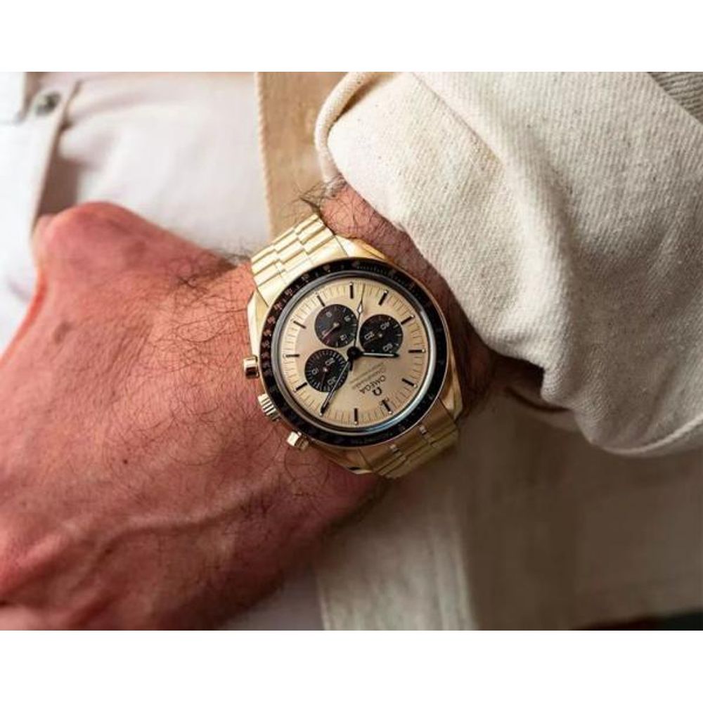 Omegha Speedmaster Moonwatch Professional Co-Axial Master Chronometer Chronograph gold to gold