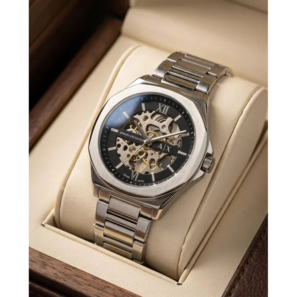 Arma_ani Exchange Skeleton Automatic Ax3216 silver Black
