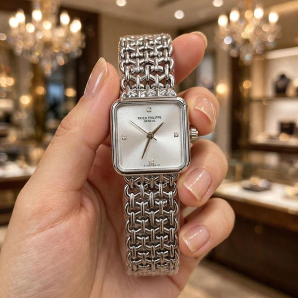PATEK PHILIPE SILVER WATCH FOR HER 1059