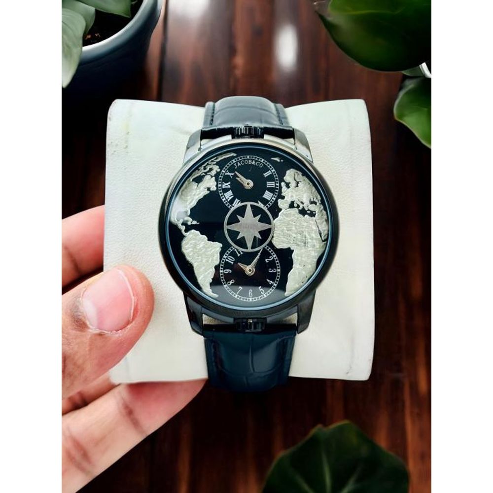 Jacob & Co. The World Is Yours Dual Time Zone Black Silver