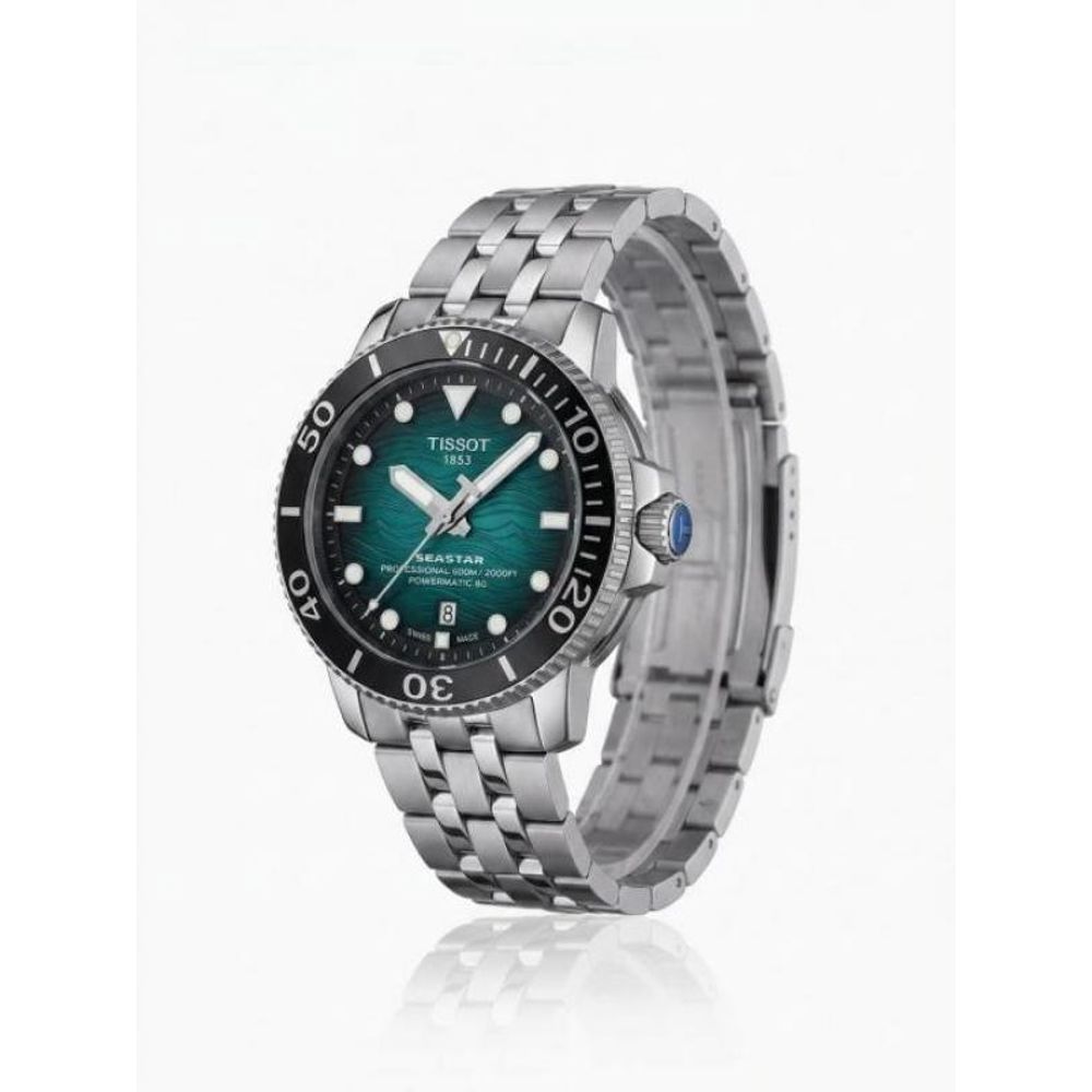 TISSOOT SEASTAR 2000 PROFESSION POWERMATIC 80 AUTOMATIC SILVER TEAL 796