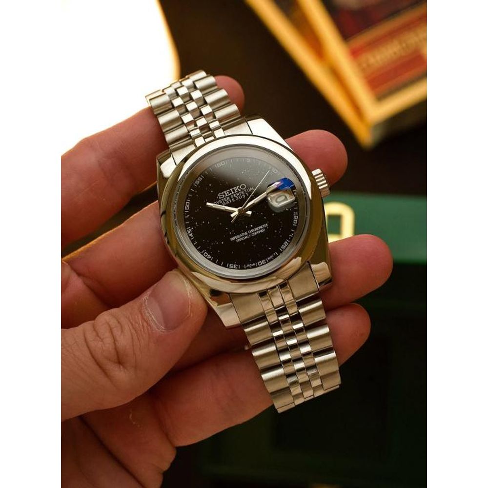 Seiko Oyster Perpetual Date Just Galaxy Black