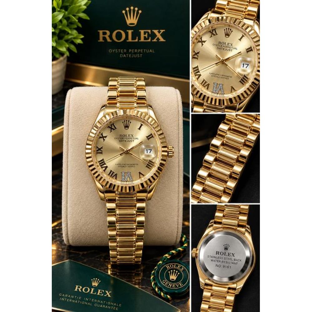 Roleex Women Oyster Perpetual Date Just Gold