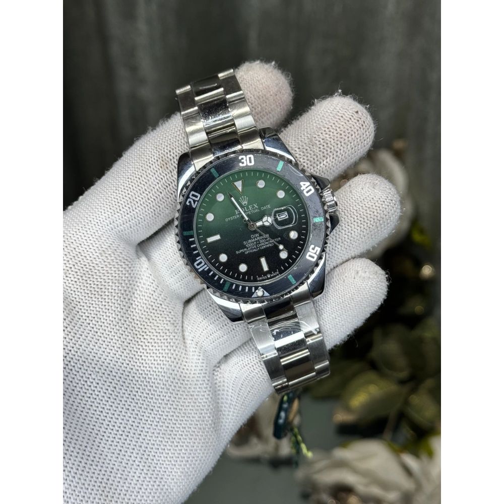 Role x Submariner Silver Green Premium Quartz Watch