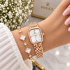 Roleex Women Vintage Square Rosegold White
