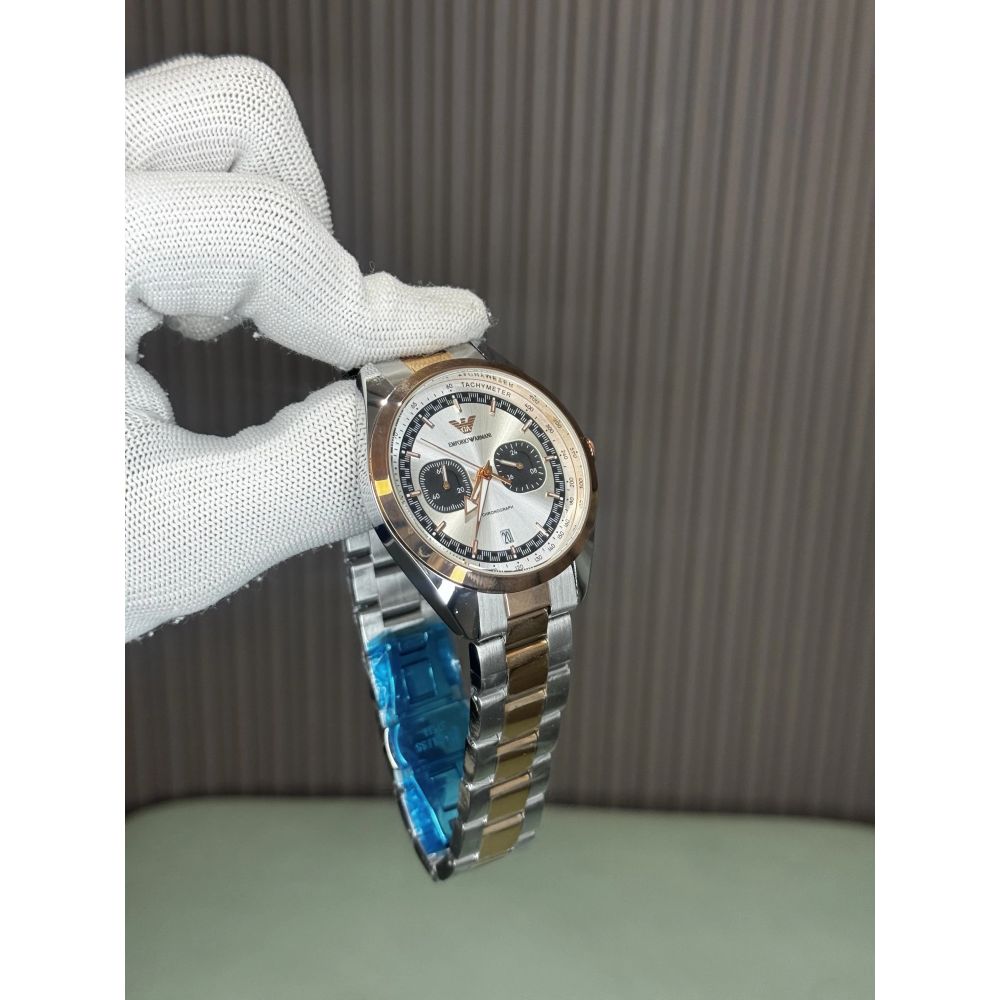 Emporio Arman i Racer Dual Tone White Premium Chronograph