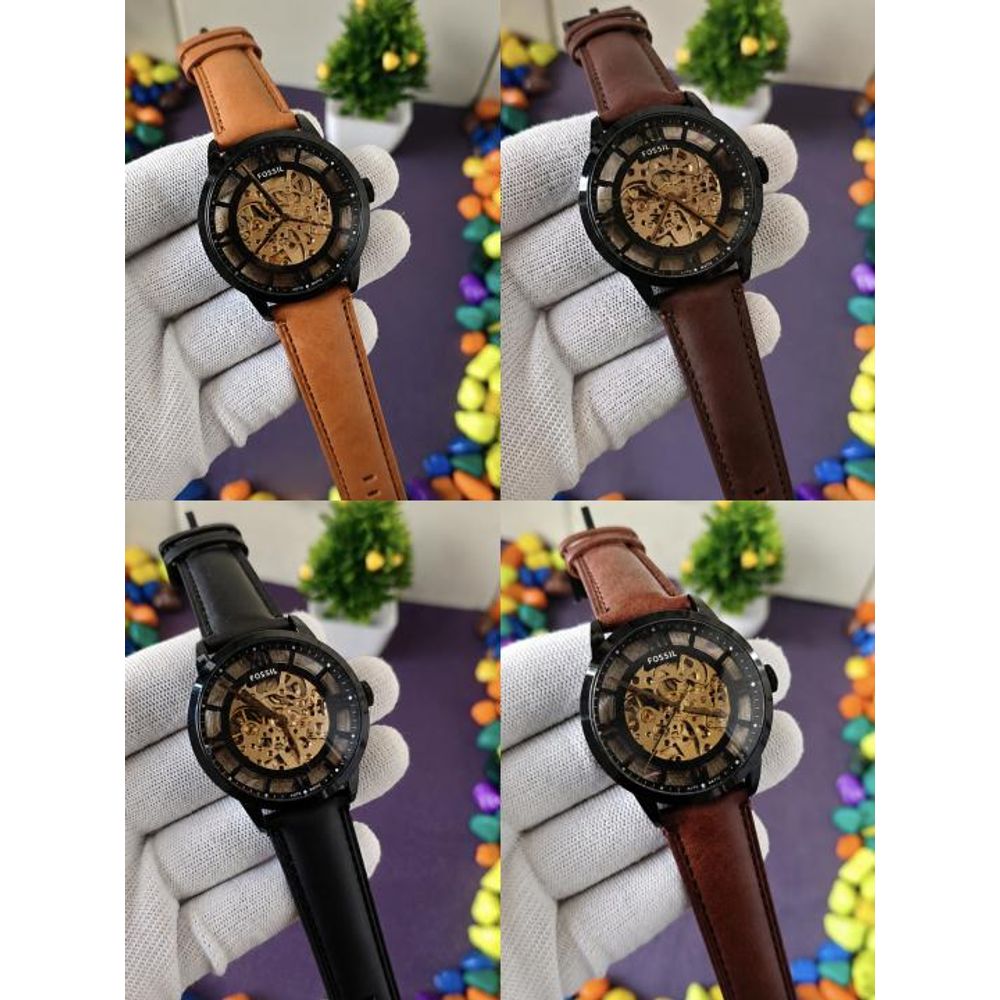 FOSIL TOWNSMAN B AUTOMATIC FULL_BLACK LEATHER BELT AT165