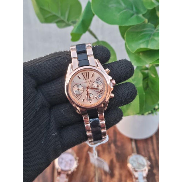 Micheal Kors Bradshaw Black-Rose Dial AT433