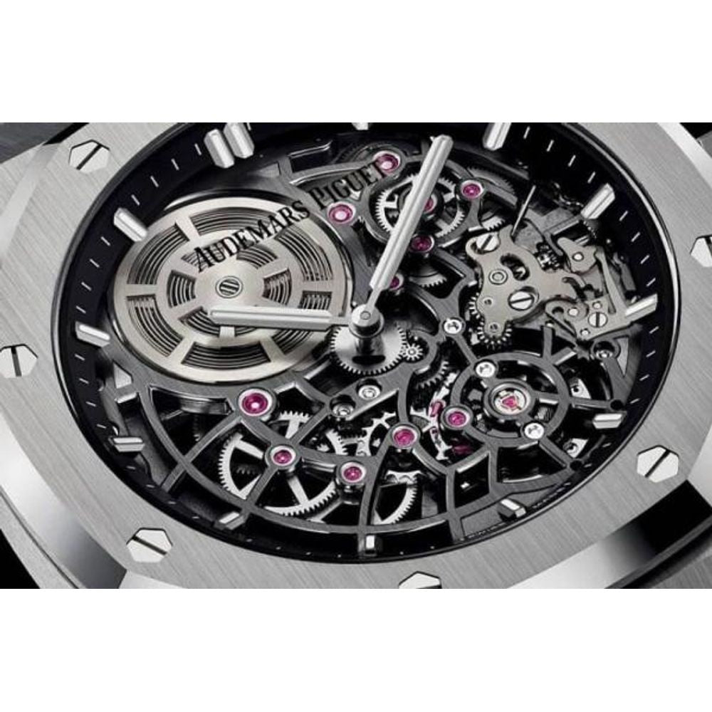 Audemar Piguet Royal Oak Jumbo Extra-Thin Openworked silver Black