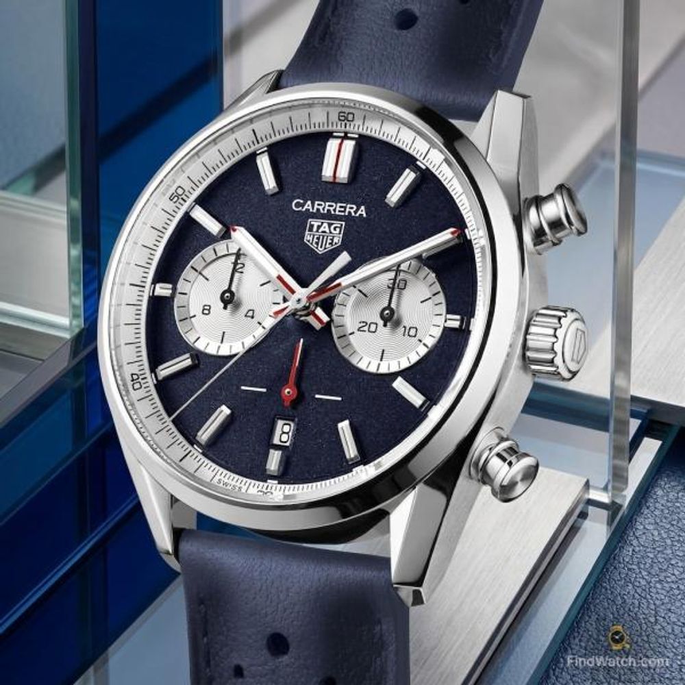 TAG Heuuer Carrera Chronograph 42mm France Limited Edition blue
