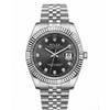 Rolee_x Oyster Perpetual Date Just Diamond Silver Black Dial