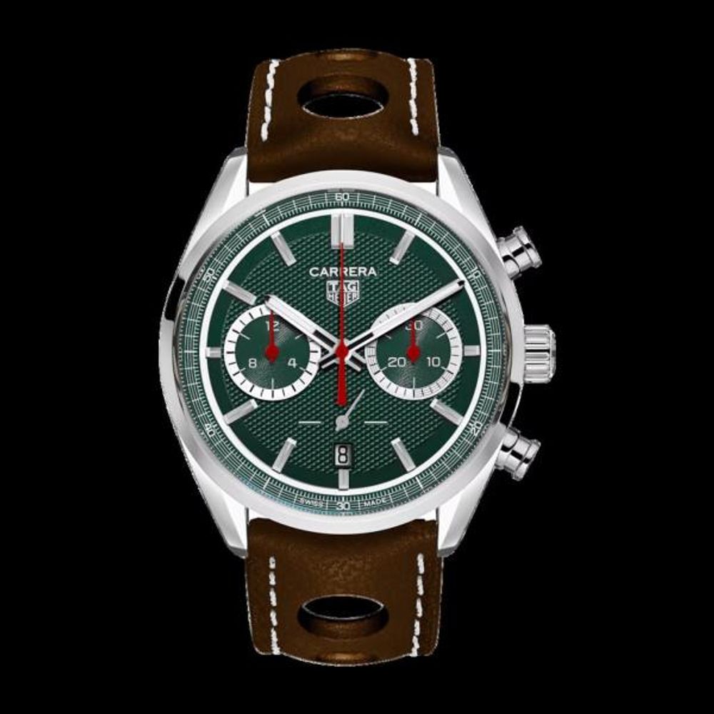 TAG Heuuer Carrera Chronograph x Festival of Speed  brown and green