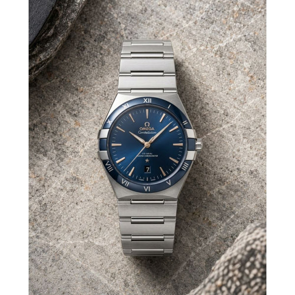 Omegha Constellation 41 mm Meteorite Watch silver Blue plan
