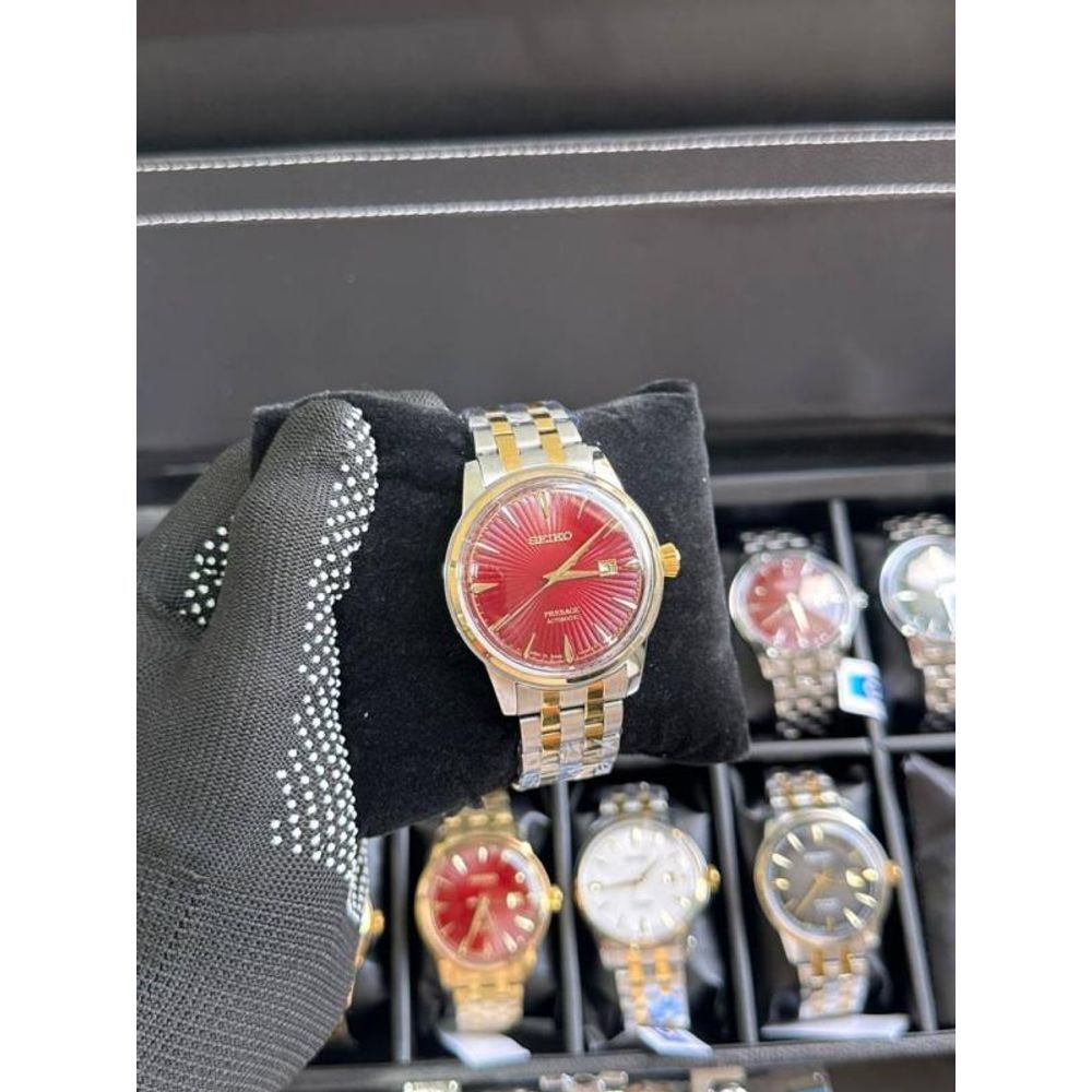 SEIK_O PRESAGE AUTOMATIC TWO TONE GOLD RED 238
