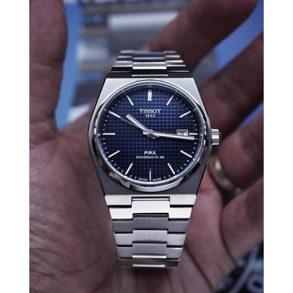 Tissoo_t 1853 Prx Automatic Top Quality  silver dark blue