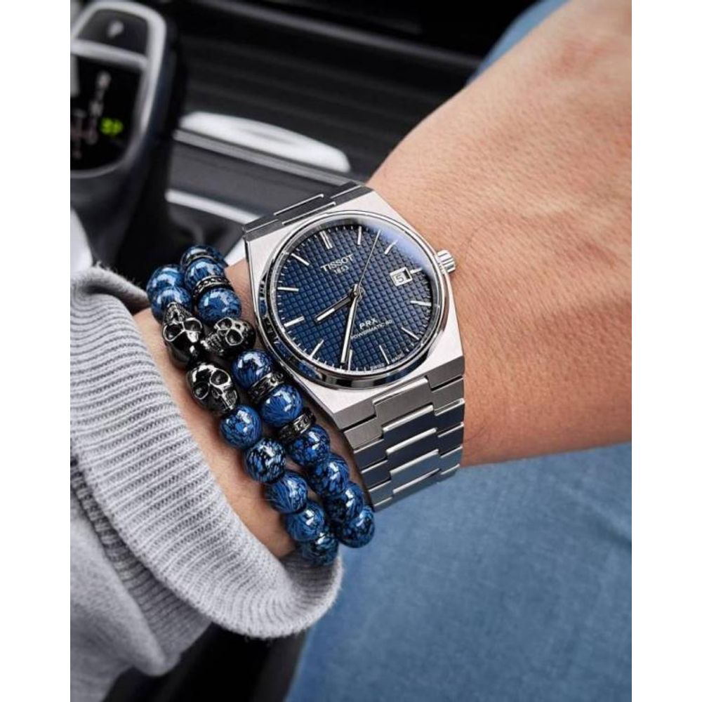 Tissoo_t 1853 Prx Automatic Top Quality  silver dark blue
