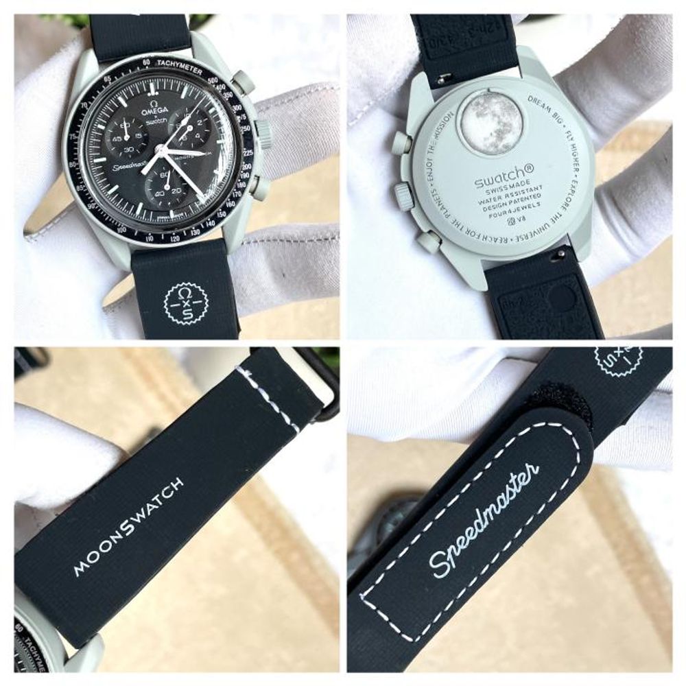 Omegha Swach Chronograph Grey Black AT481