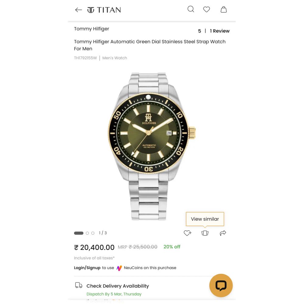 Tommy Hilfige r Silver Green Premium Watch