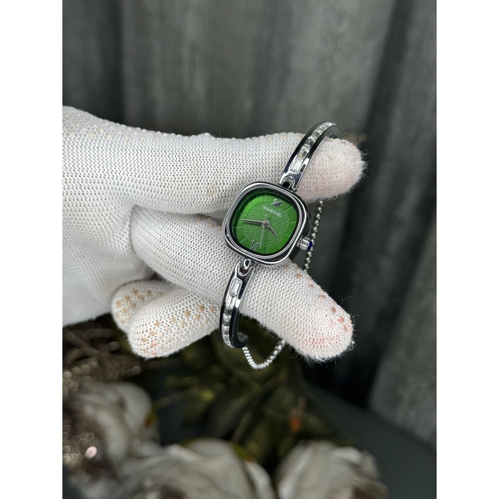 Swarovsk i Silver Green Diamond Premium Ladies Watch