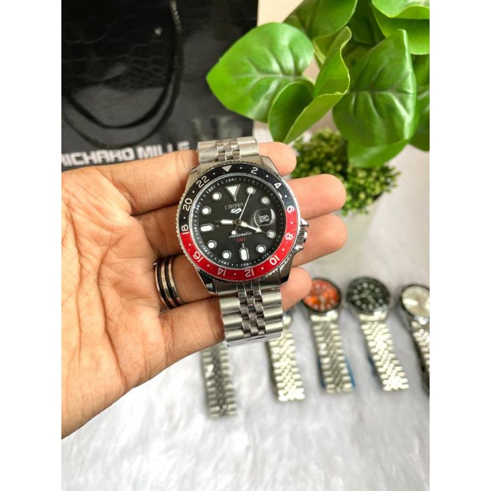 Seiko Sports GMT Open Back Red Black AT438
