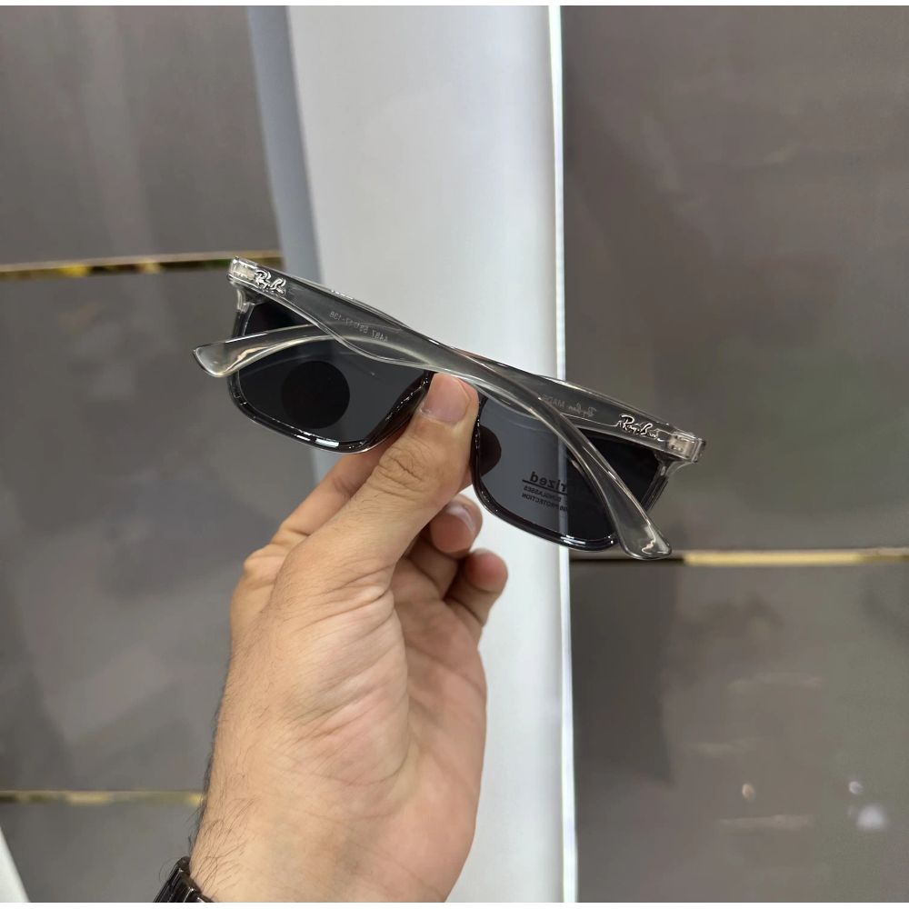 RayBan Grey Black Glossy Premium Shades 4487