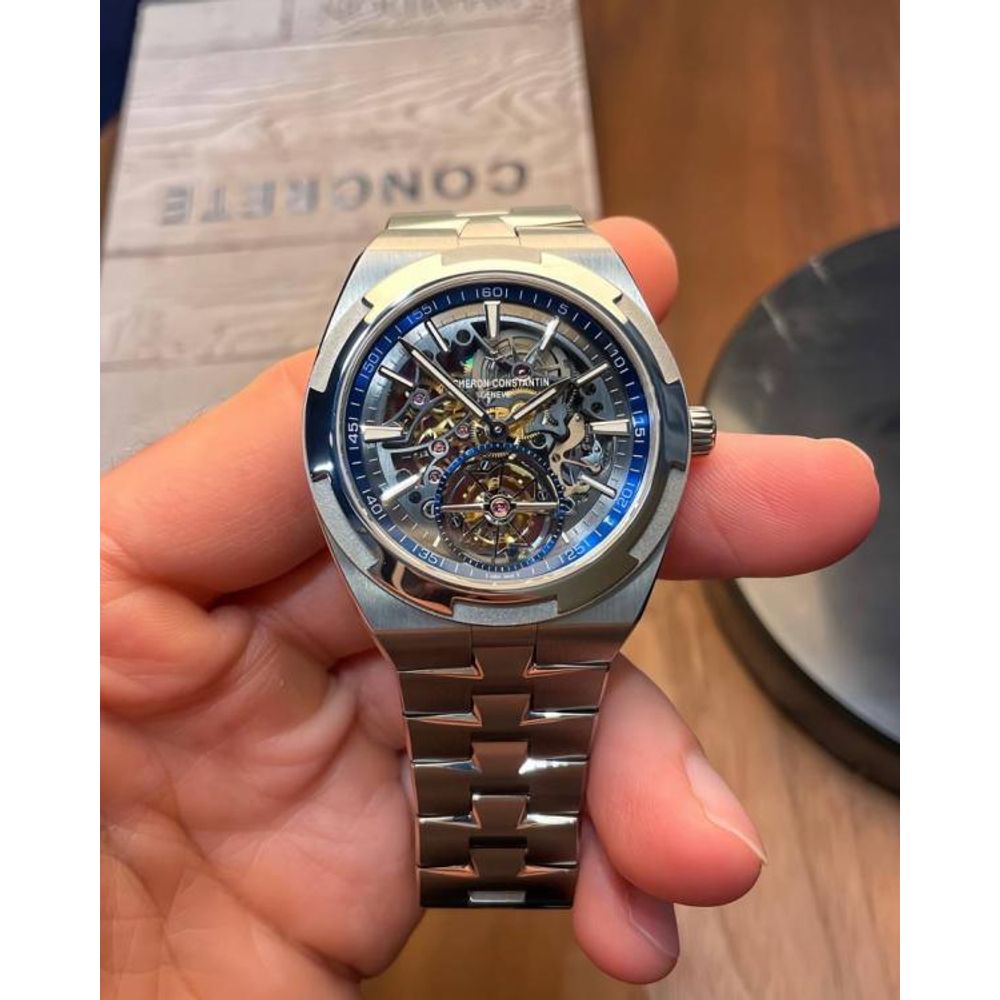 Vacheron Constentin Overseas Tourbillon Skeleton silver blue