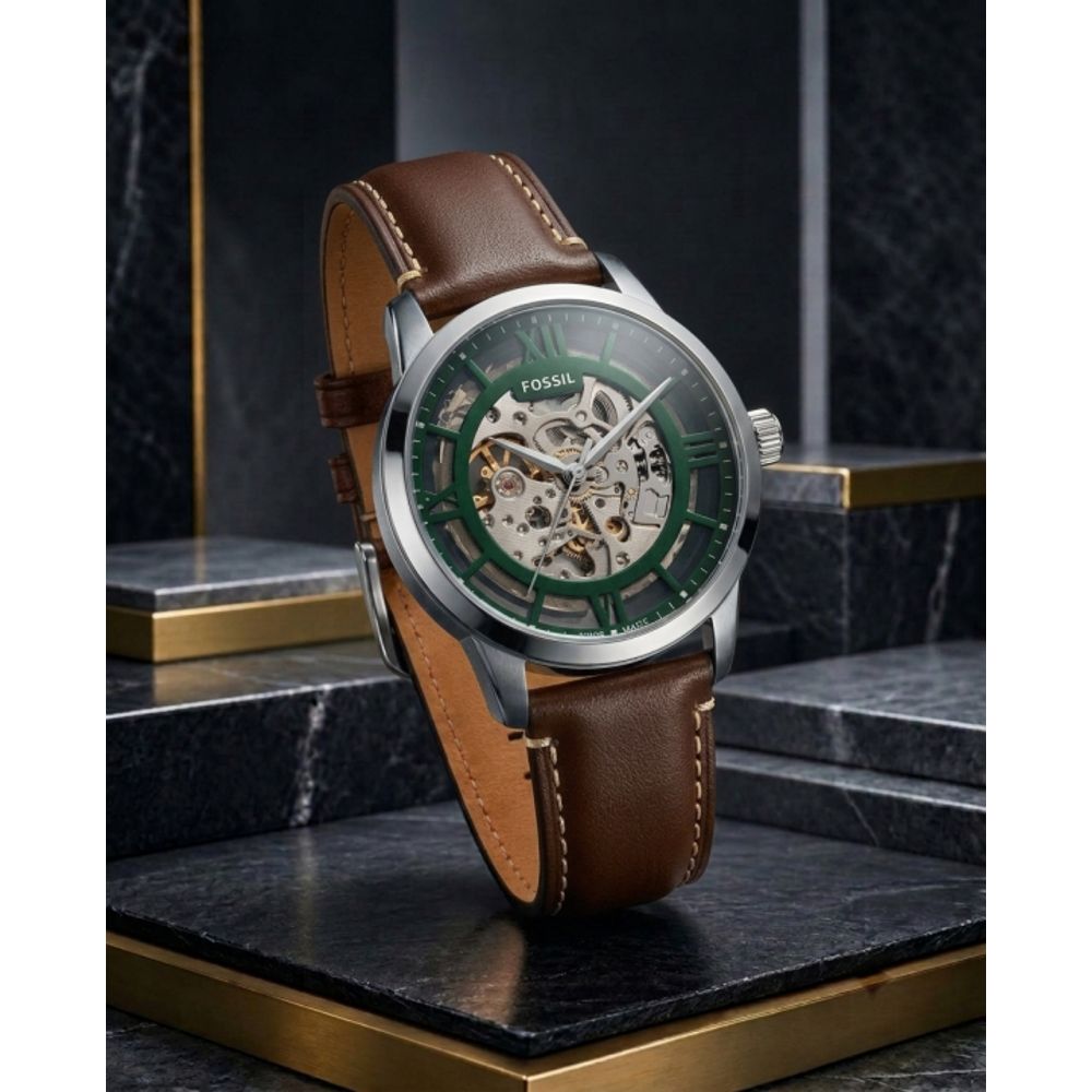 Fosil Townsman brown silver green Automatic