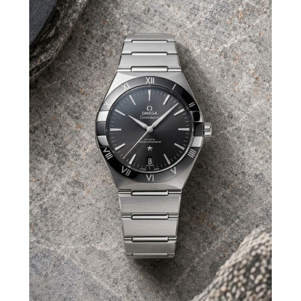 Omegha Constellation 41 mm Meteorite Watch silver Black plan