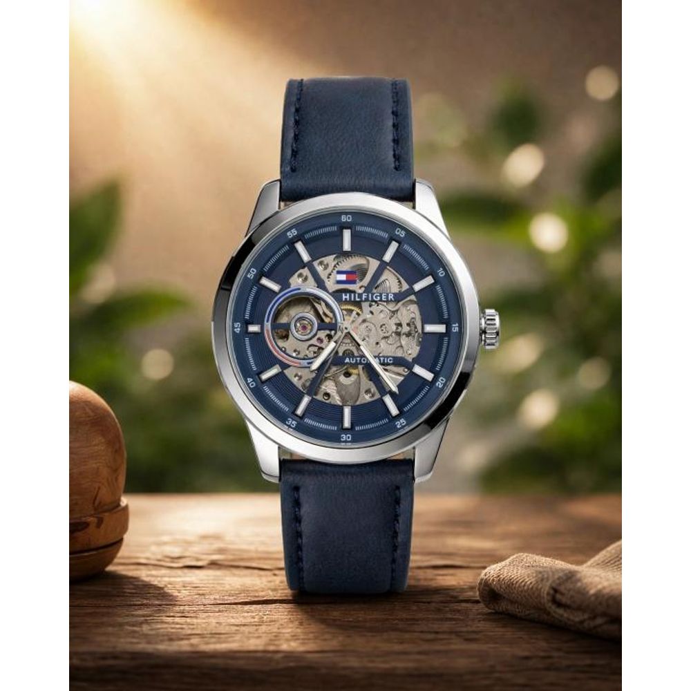Tommmy Hilfige_r Automatic Leather Blue-Silver-Blue