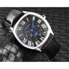 Cartiar  Sun Moon Black Leather Belt SIlver Black Dial AT428