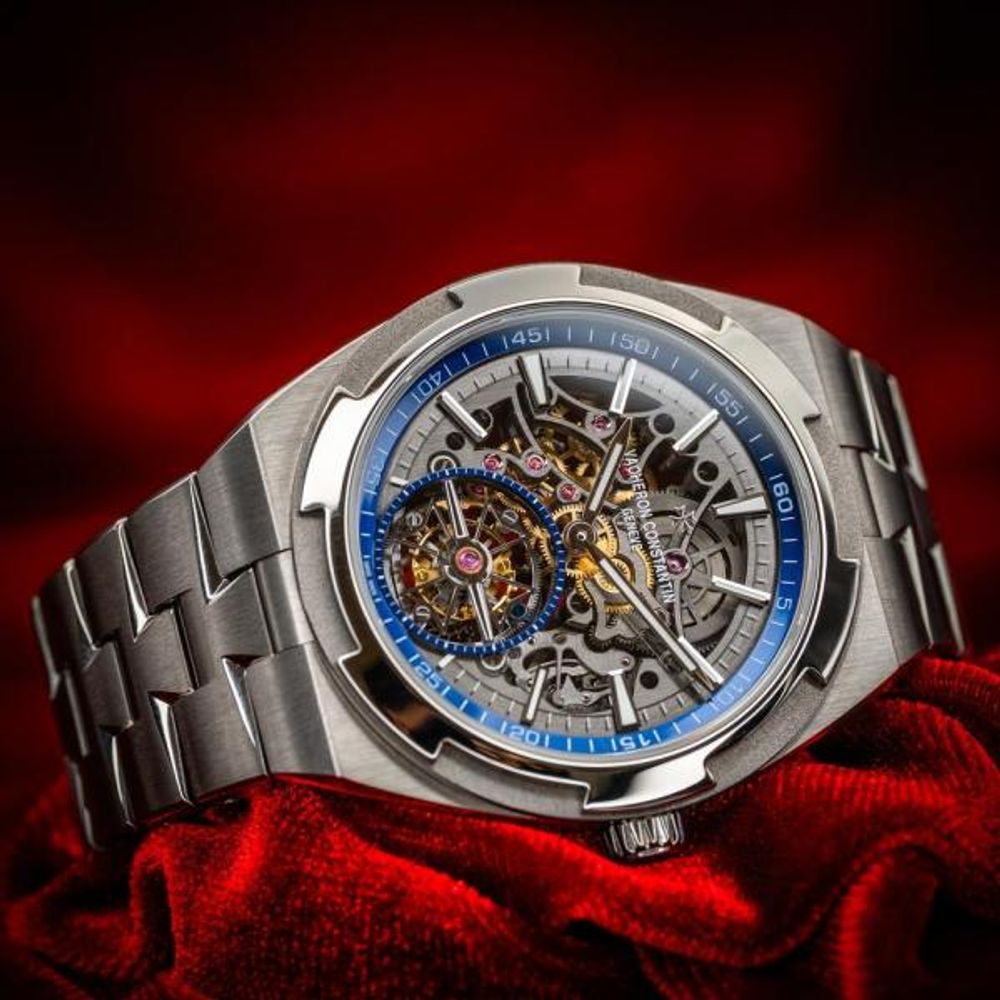 Vacheron Constentin Overseas Tourbillon Skeleton silver blue