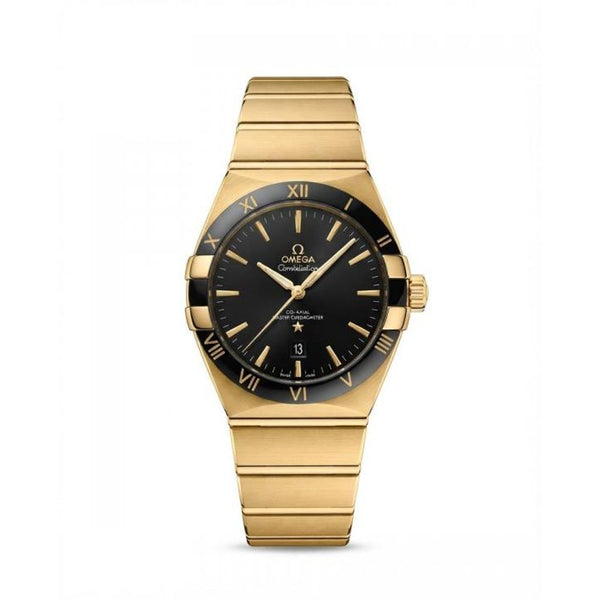 Omegg_a Constellation Co-Axial Chornometer Gold Black Dial