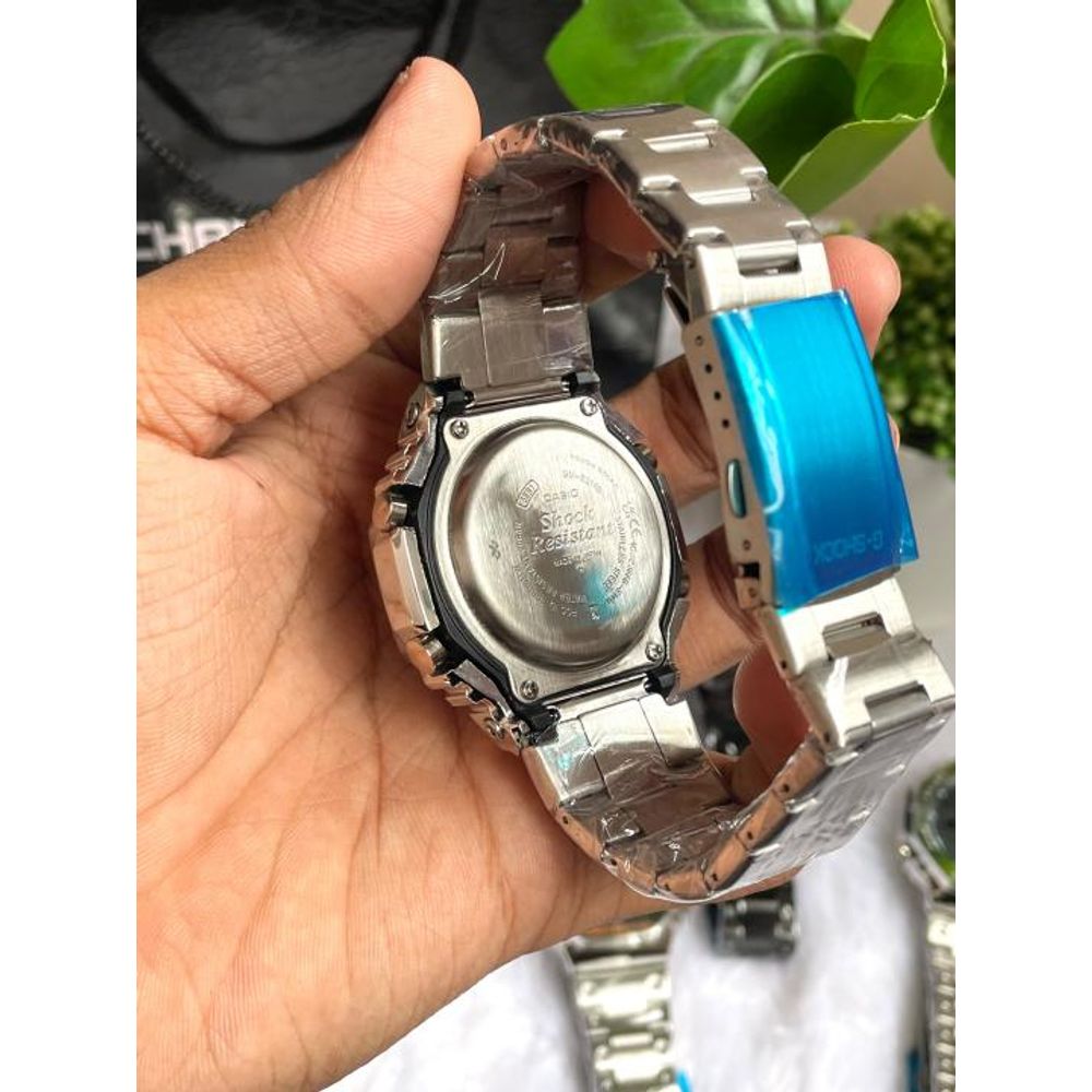 CASIO GSHOCK B2100 METAL SILVER BLUE DIAL AT308