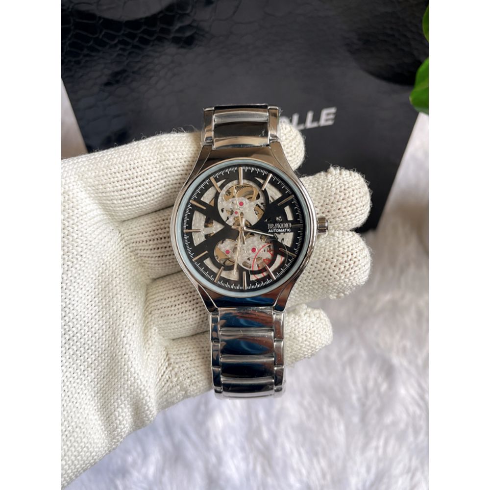 Raado Round Automatic Silver Black Dial AT445