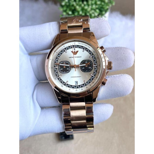 Emporio Arrwa%! AR11636 Chronograph Copper White Dial AT505