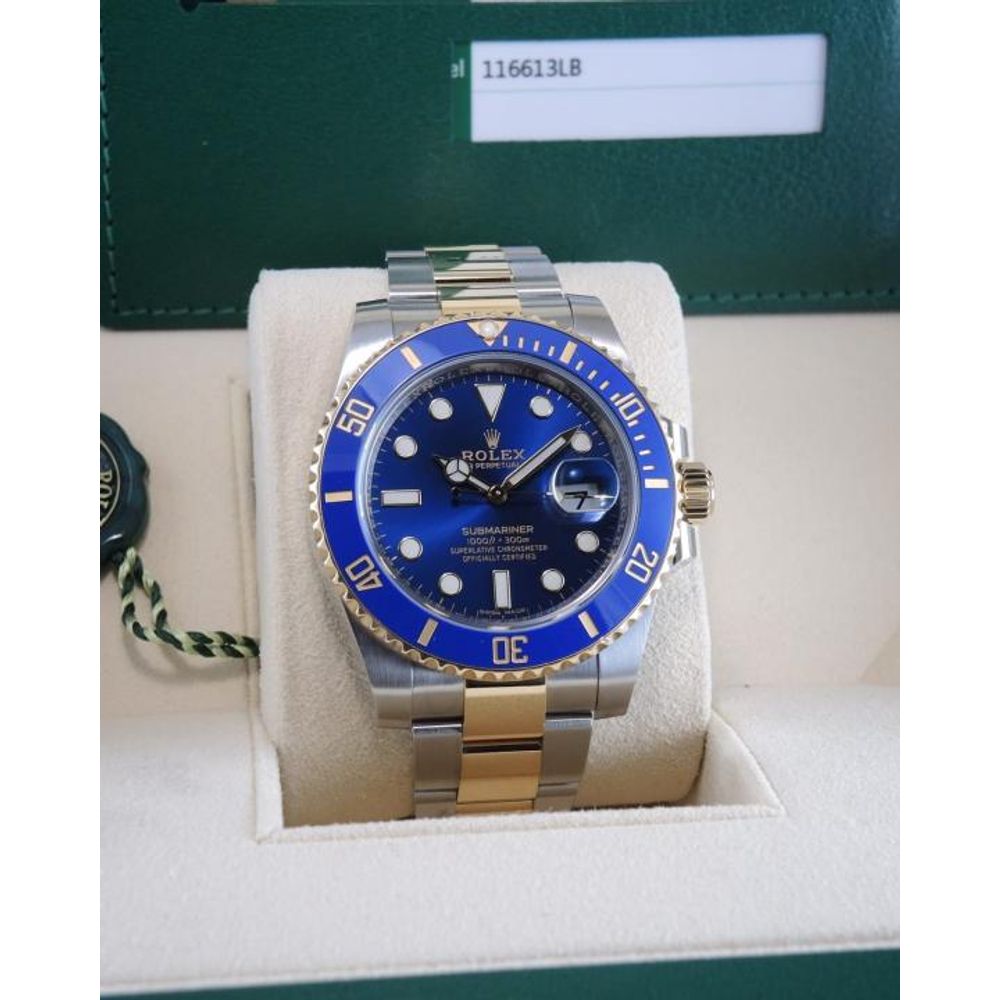 Rolee_x Oyster Perpetual Submarine 2Ton-Gold-Blue