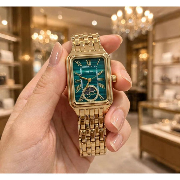 FOSIL RAQUEL GOLD-GREEN WATCH FOR HER 975