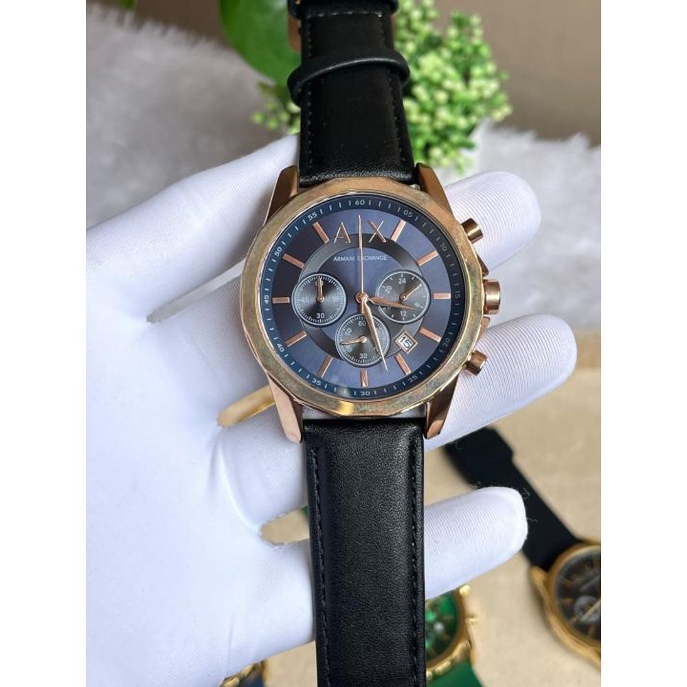 ArrWa%! Exchage AX1723 Chronograph Black Copper Blue Dial AT382