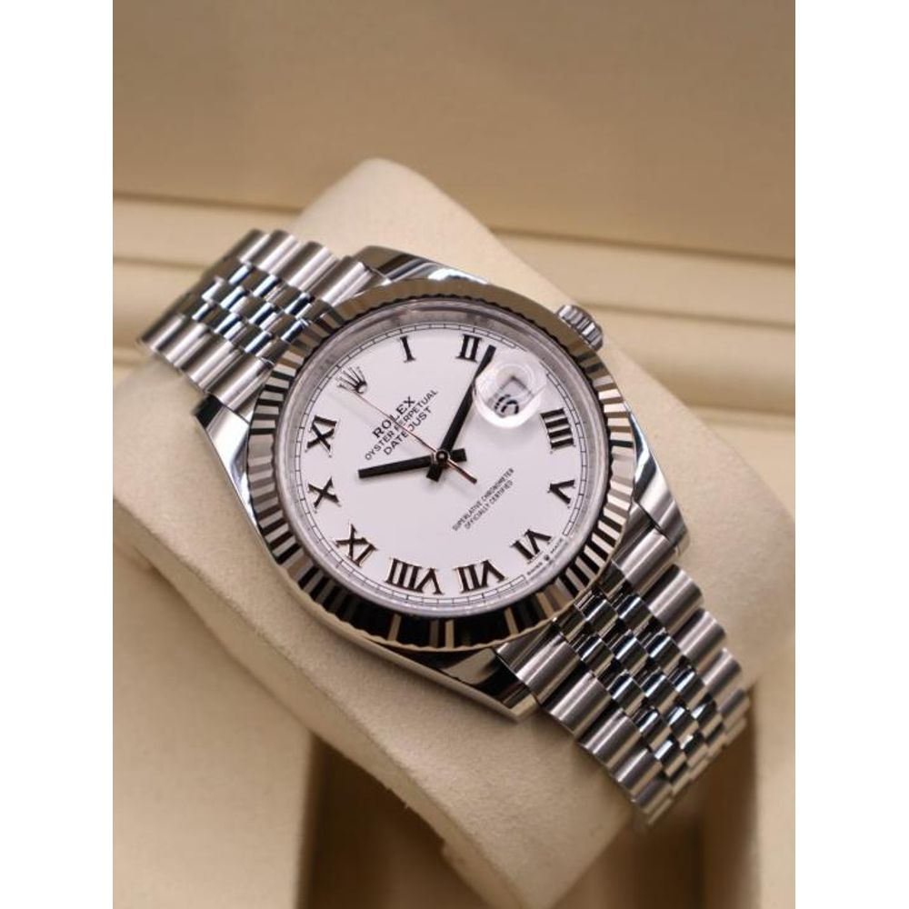 Rolee_x Oyster Perpetual Date Just Silver-White