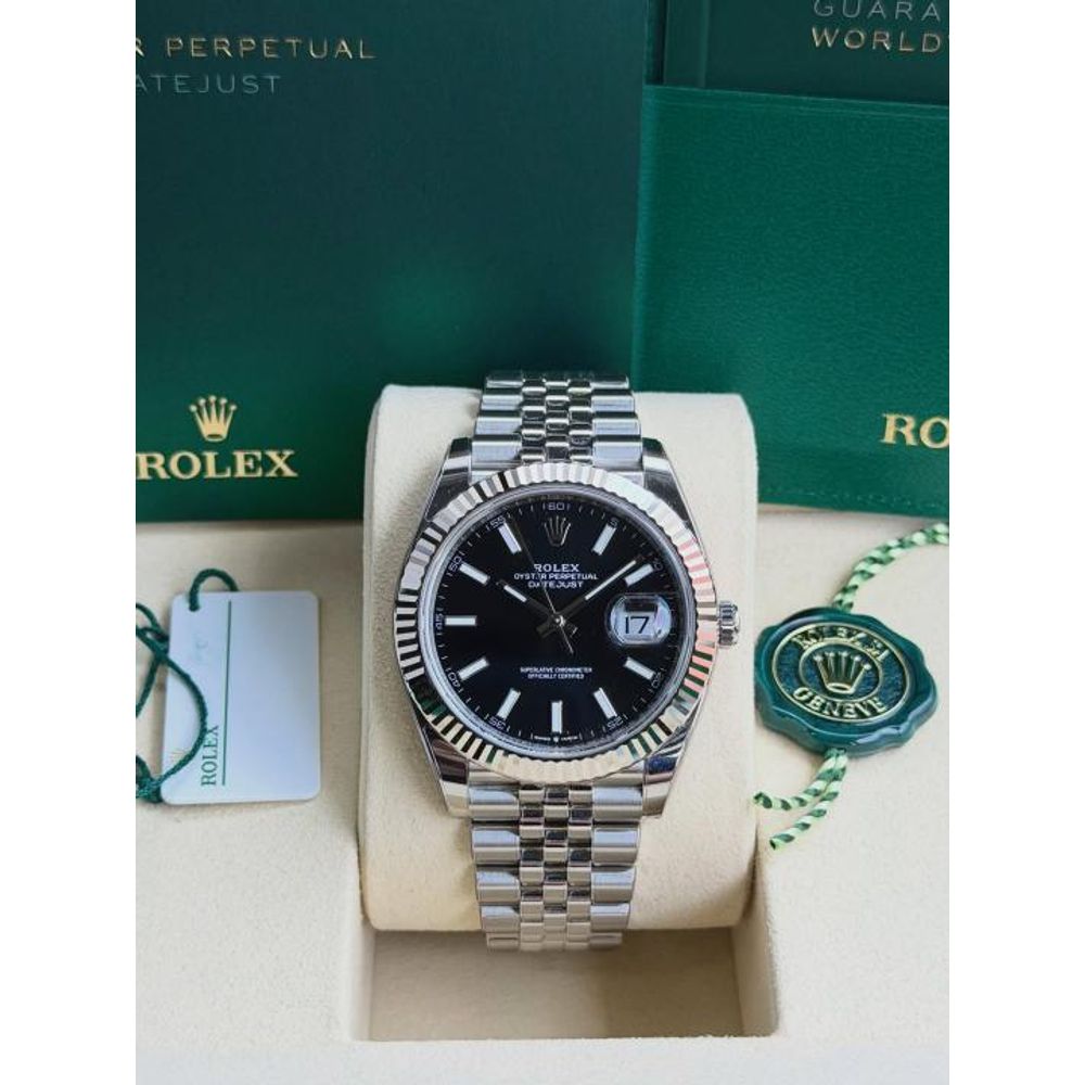 Rolee_x Oyst uuer Perpetual Date Just Silver-Black