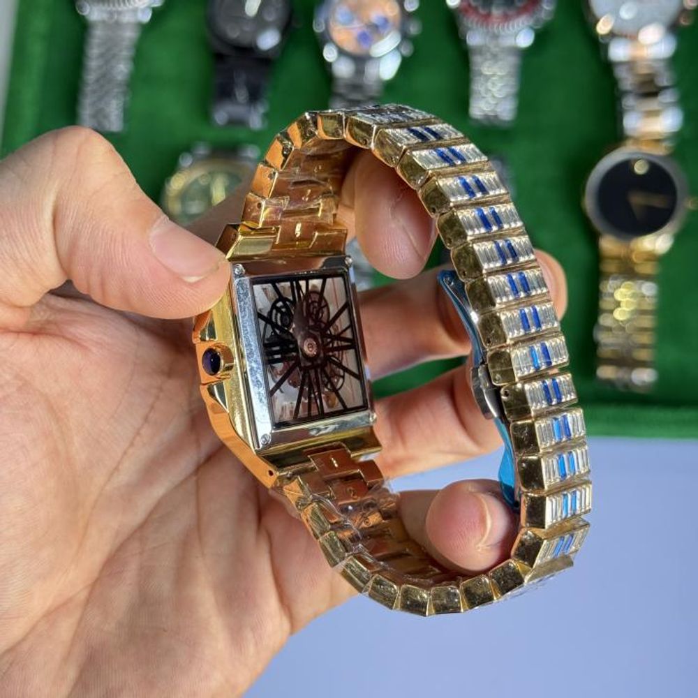 Cartiarr Santos Diamond Quartz (GoldBlue)
