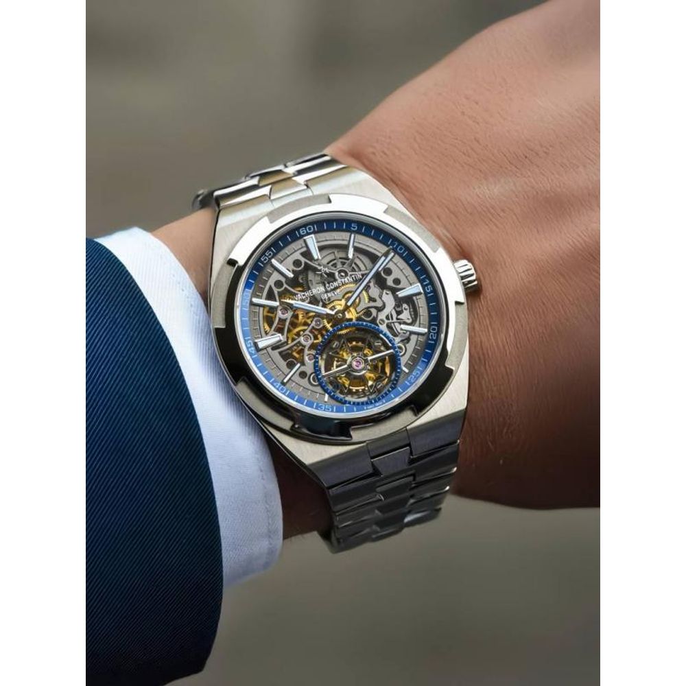 Vacheron Constentin Overseas Tourbillon Skeleton silver blue